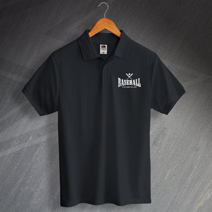 Embroidered Baseball Polo Shirt