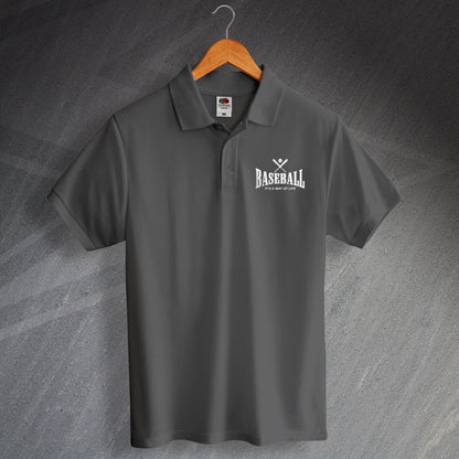 Embroidered Baseball Polo Shirt
