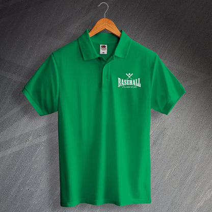 Embroidered Baseball Polo Shirt