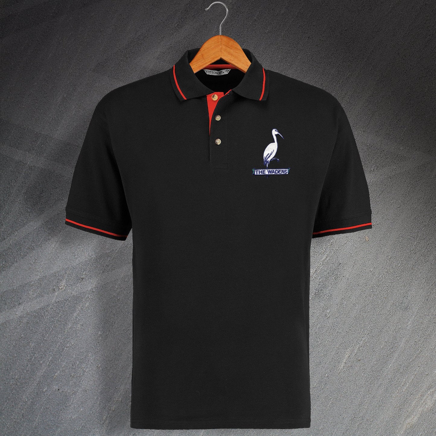 Retro Biggleswade Embroidered Contrast Polo Shirt