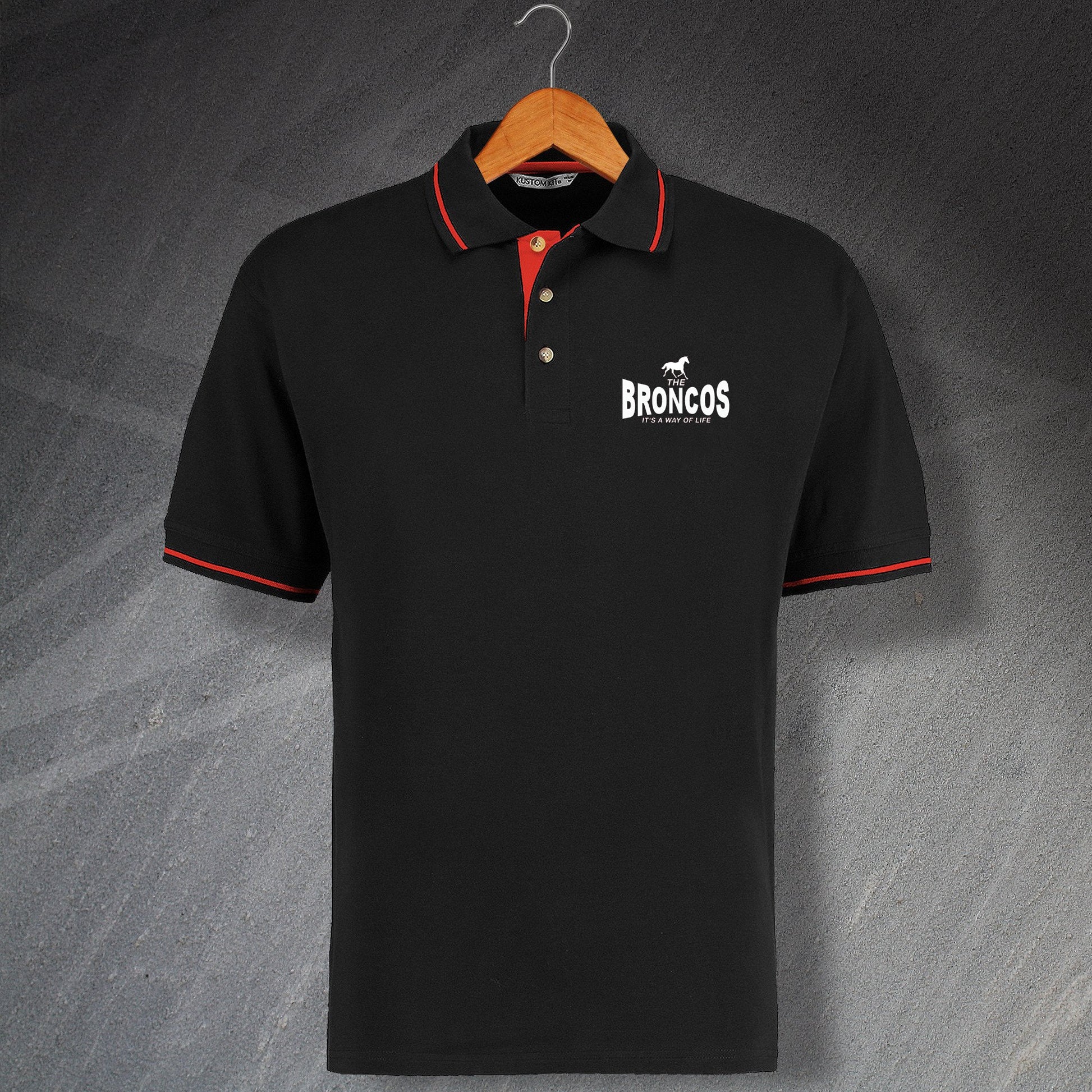 The Broncos Embroidered Contrast Polo Shirt