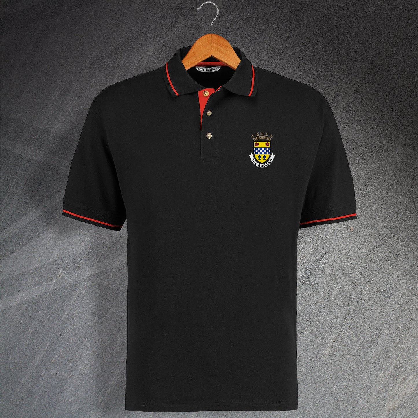 Retro St Mirren Embroidered Contrast Polo Shirt