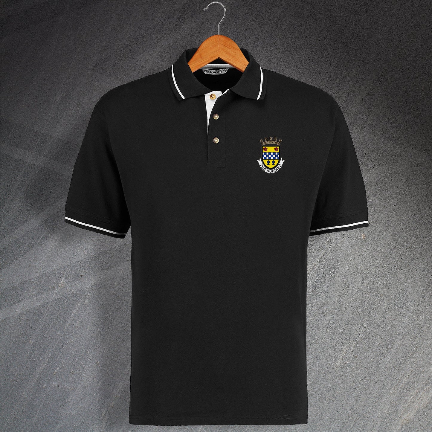 Retro St Mirren Embroidered Contrast Polo Shirt