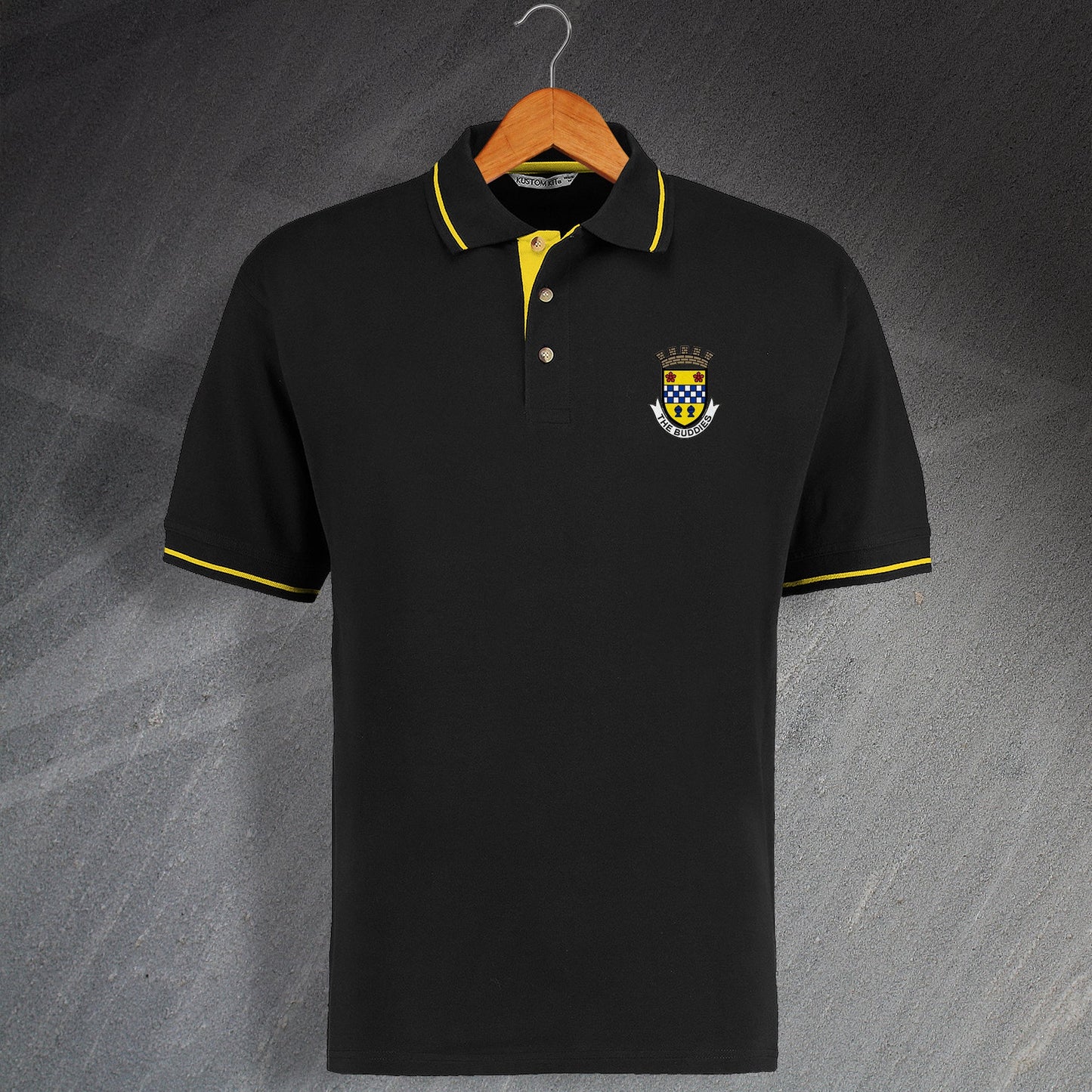 Retro St Mirren Embroidered Contrast Polo Shirt