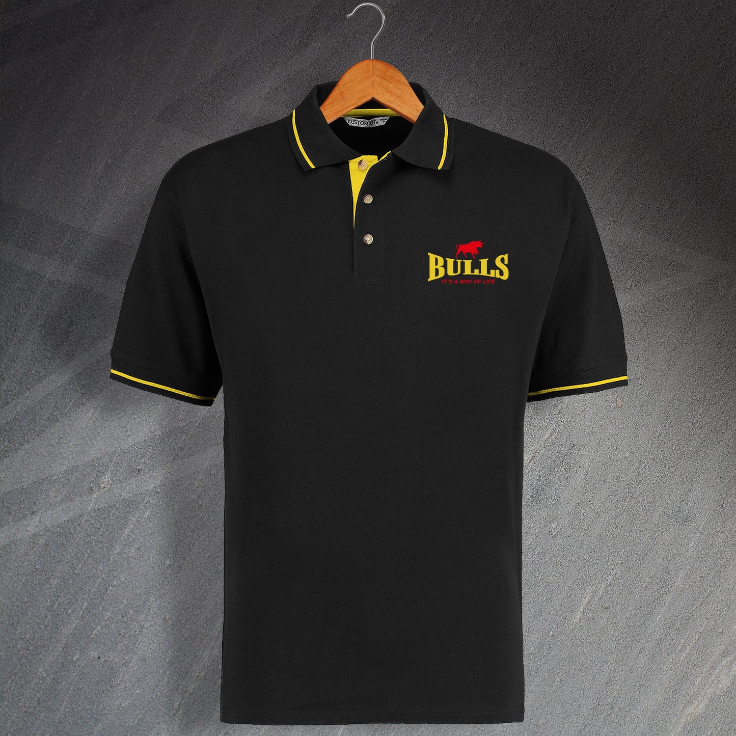 Bulls It's a Way of Life Embroidered Contrast Polo Shirt