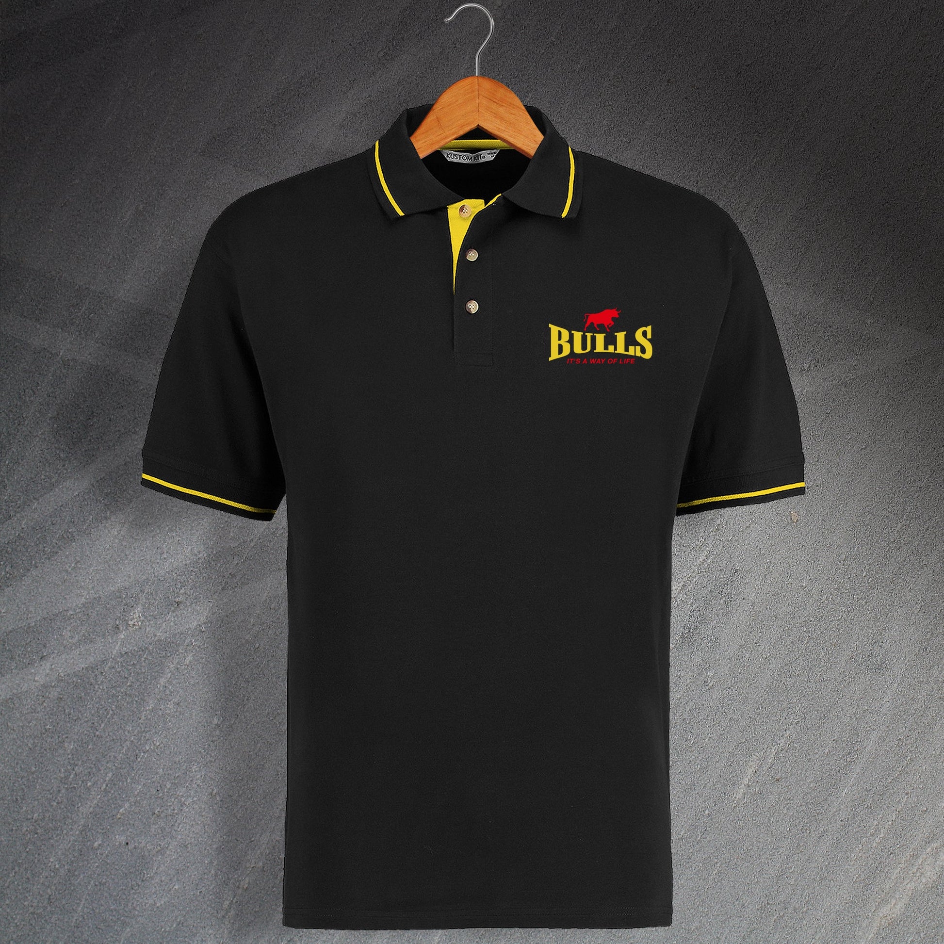 Bulls It's a Way of Life Embroidered Contrast Polo Shirt