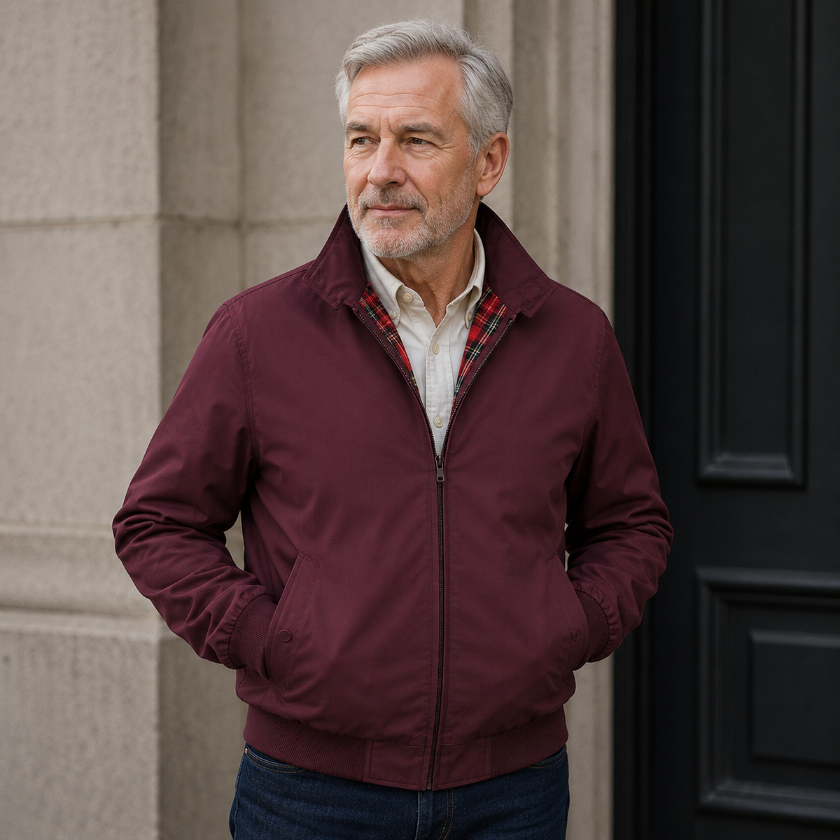 Burgundy Harrington Jacket