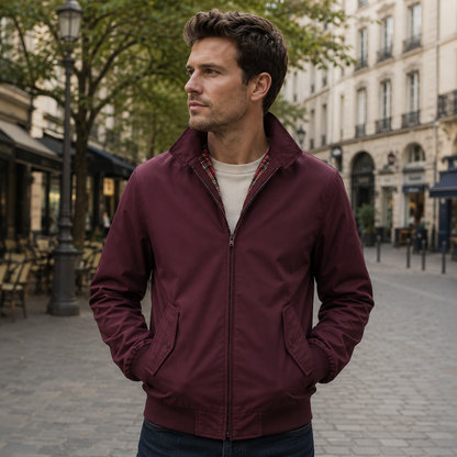 Burgundy Harrington Jacket