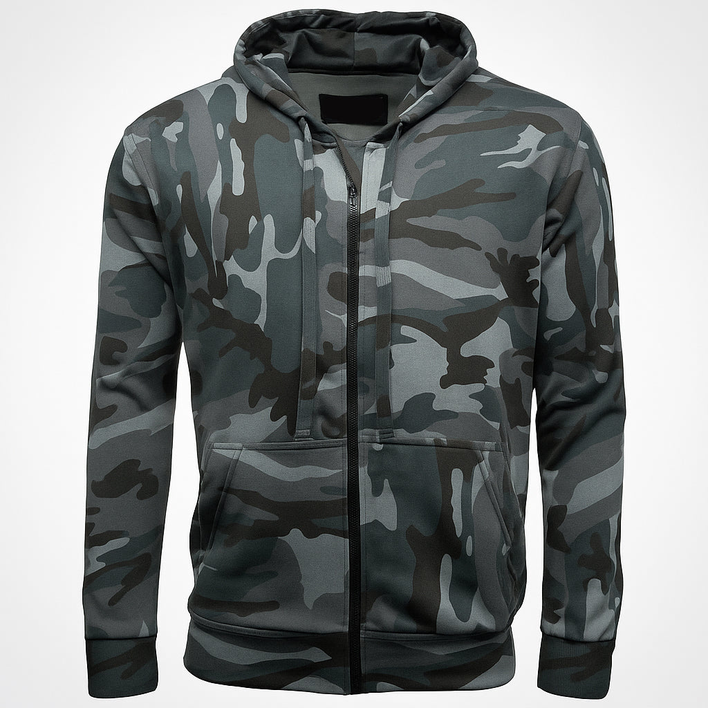 Camo Zip Up Hoodie
