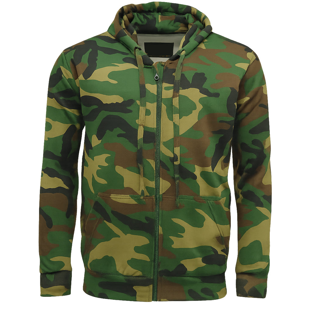 Camo Zip Up Hoodie