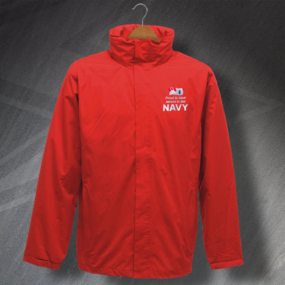 Proud to Have Served In The Canadian Navy Embroidered Waterproof Jacket