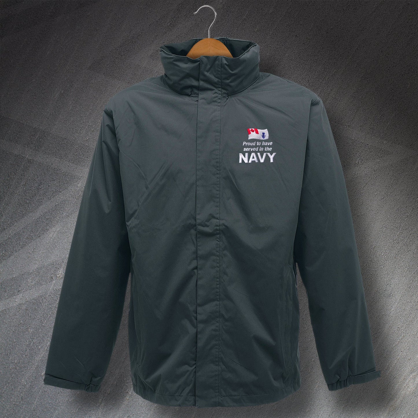 Proud to Have Served In The Canadian Navy Embroidered Waterproof Jacket