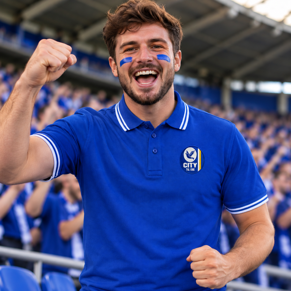 Cardiff City Til I Die Tipped Polo Shirt
