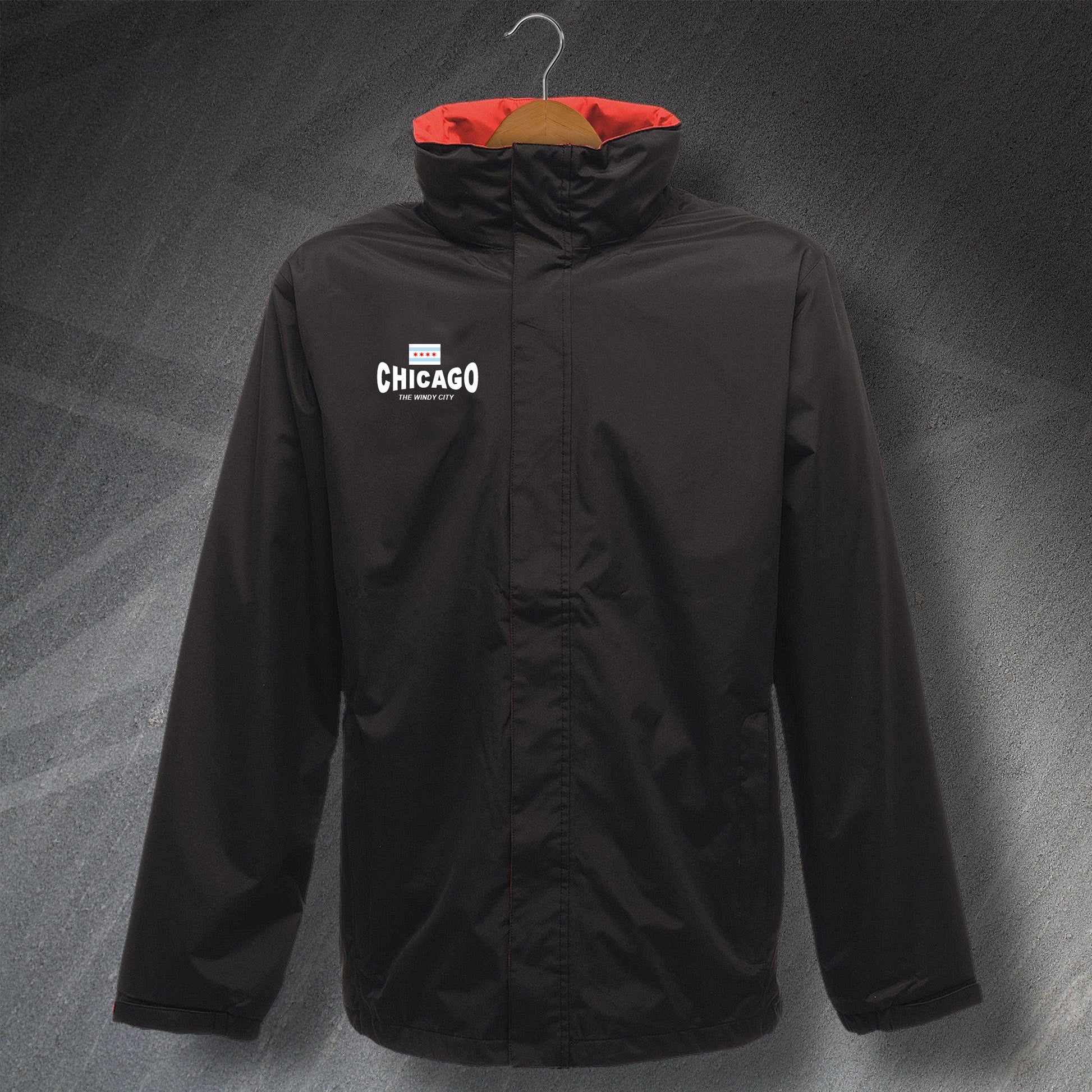 Chicago The Windy City Embroidered Waterproof Jacket