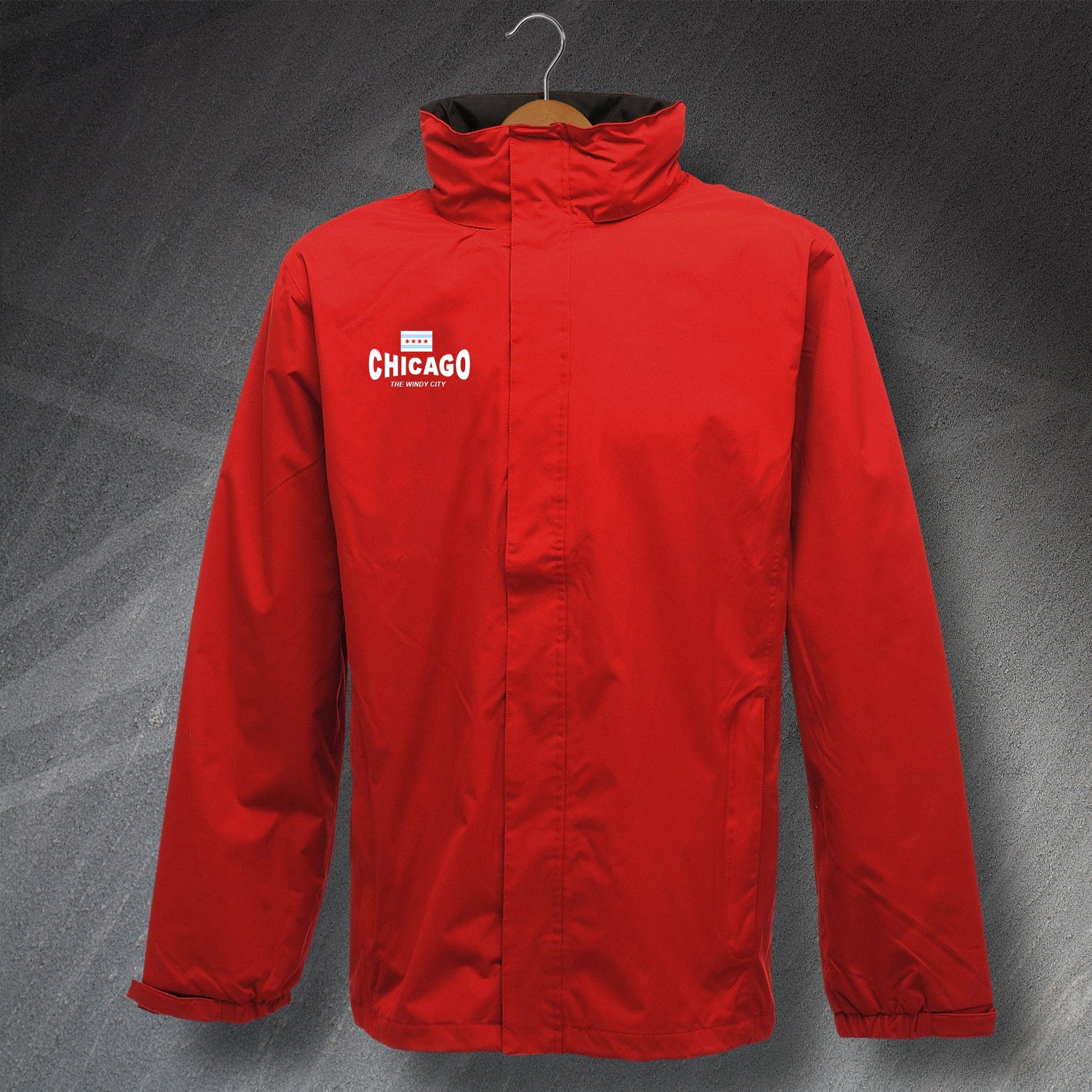 Chicago The Windy City Embroidered Waterproof Jacket