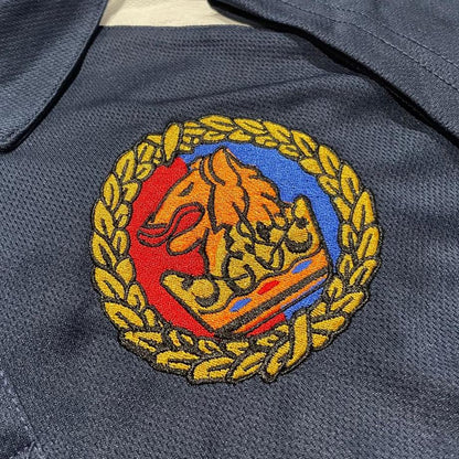 Retro Chester 1992 Embroidered Performance Lightweight Sport Polo Shirt - Navy White Large
