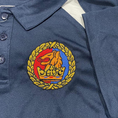 Retro Chester 1992 Embroidered Performance Lightweight Sport Polo Shirt - Navy White Large