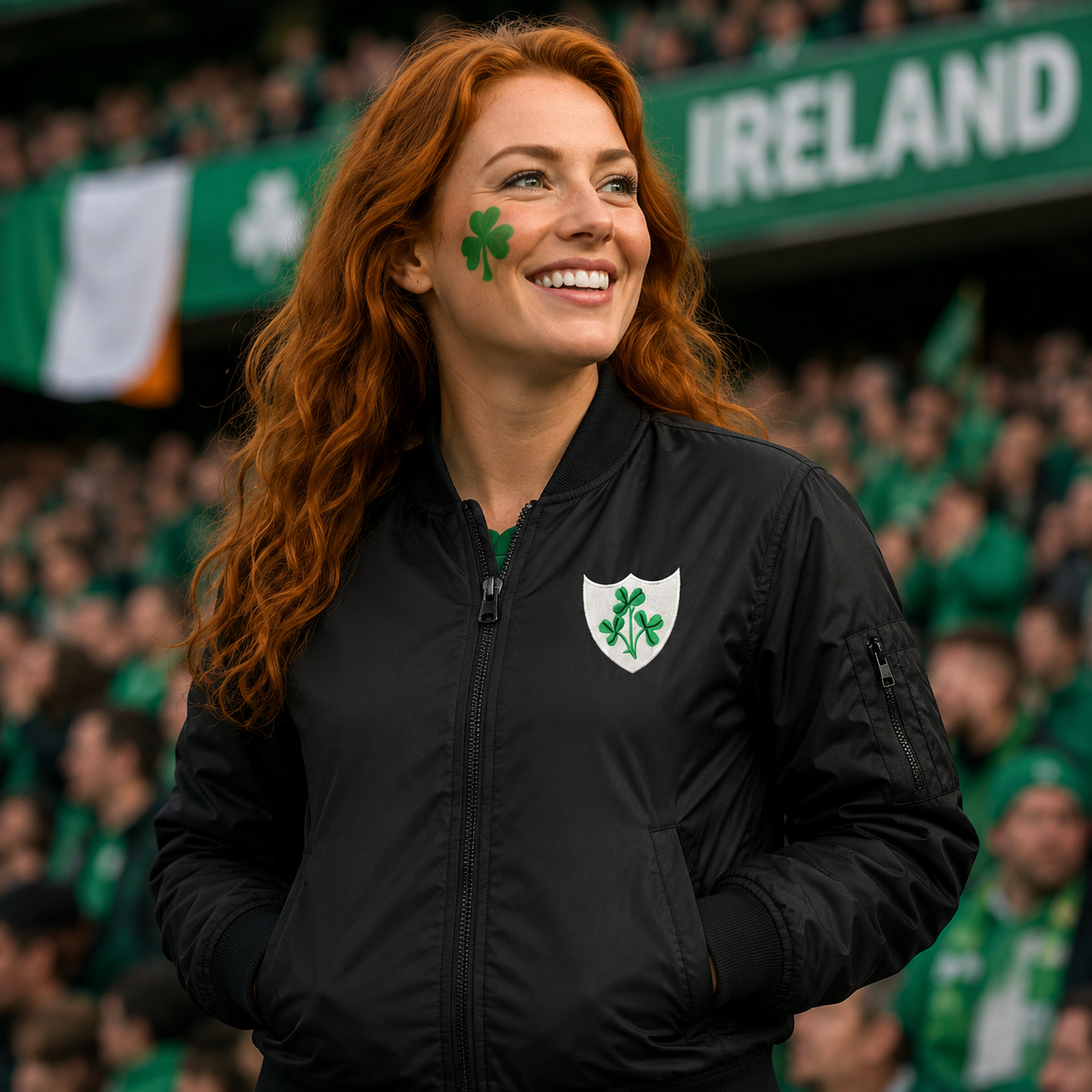 Classic Ireland Rugby Union Bomber Jacket
