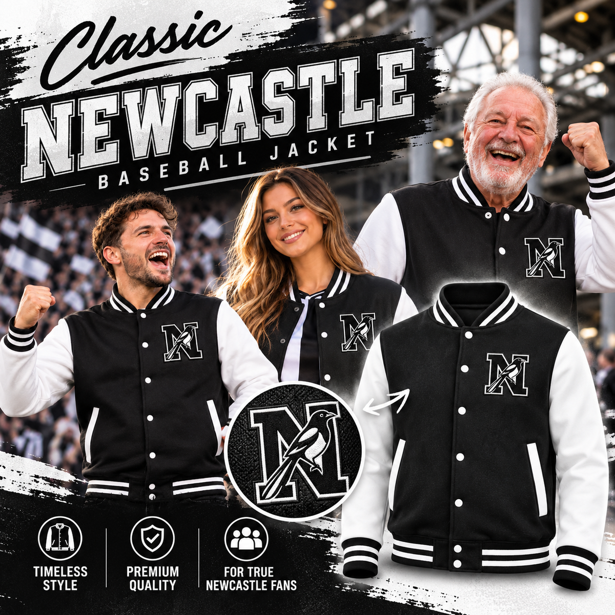 Classic Newcastle Baseball Jacket