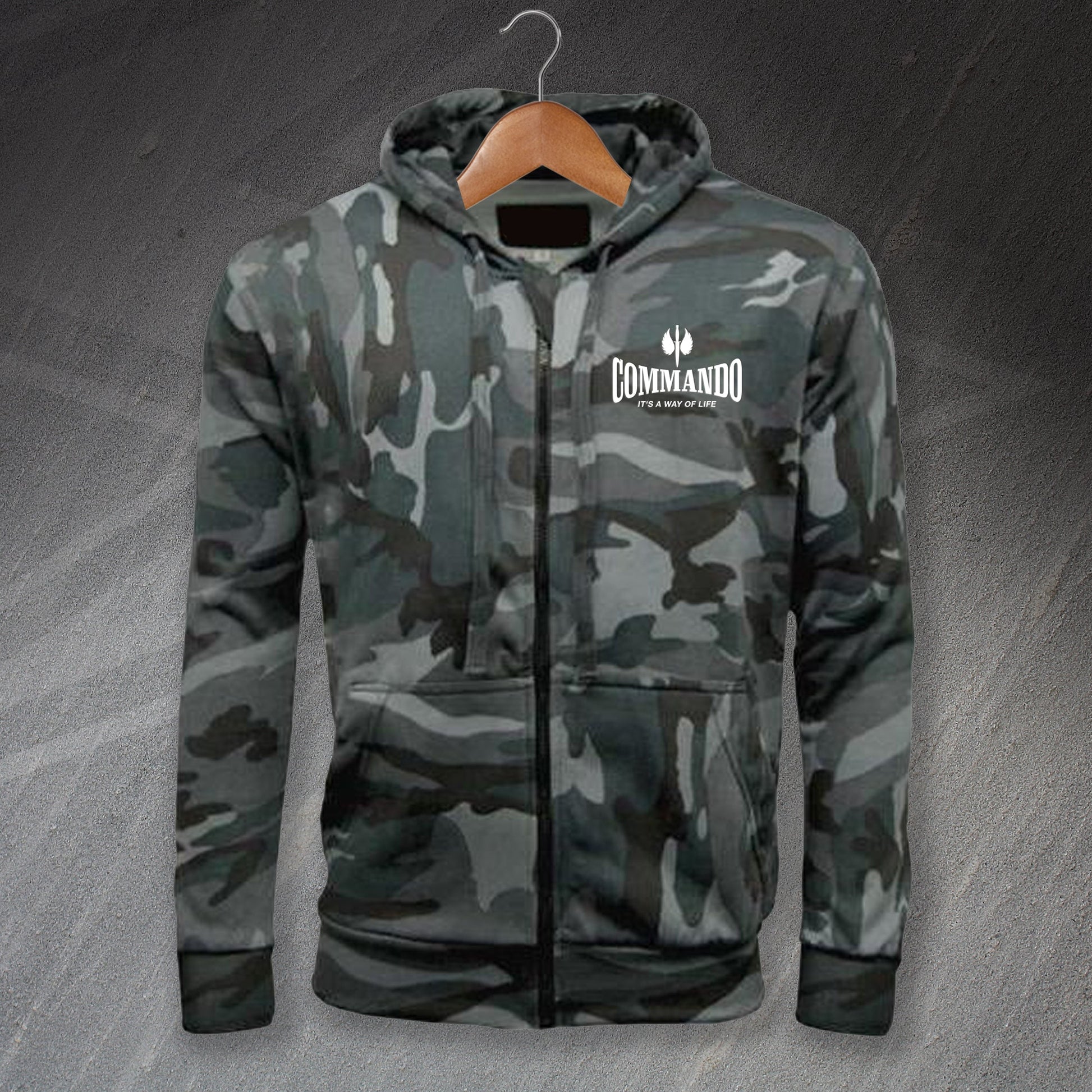 Commando It's a Way of Life Camouflage Hoodie