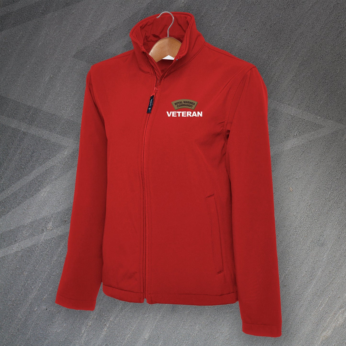 Royal Marines Commando Veteran Embroidered Full Zip Softshell Jacket
