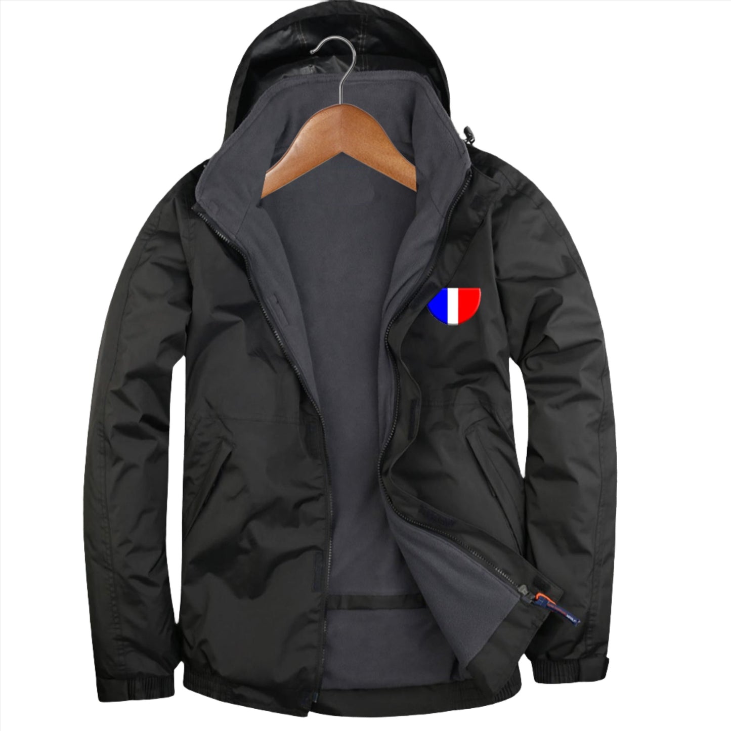 Retro Crystal Palace 1964 Embroidered Premium Outdoor Jacket - Black Grey 2XL