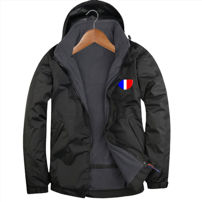 Retro Crystal Palace 1964 Embroidered Premium Outdoor Jacket - Black Grey 2XL