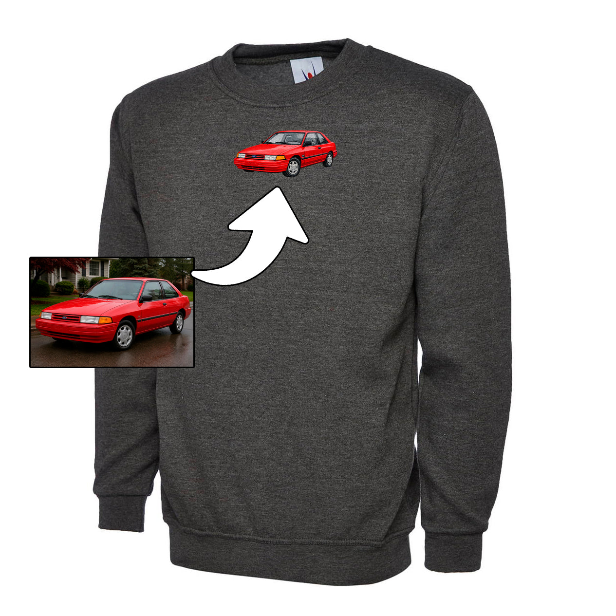 Custom Car Embroidered Sweatshirt