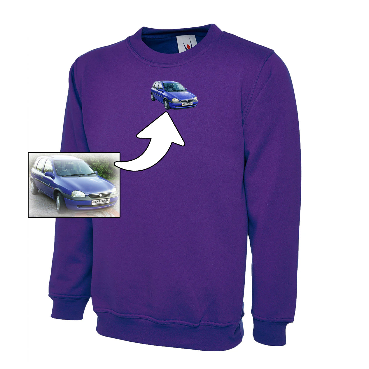 Custom Car Embroidered Sweatshirt