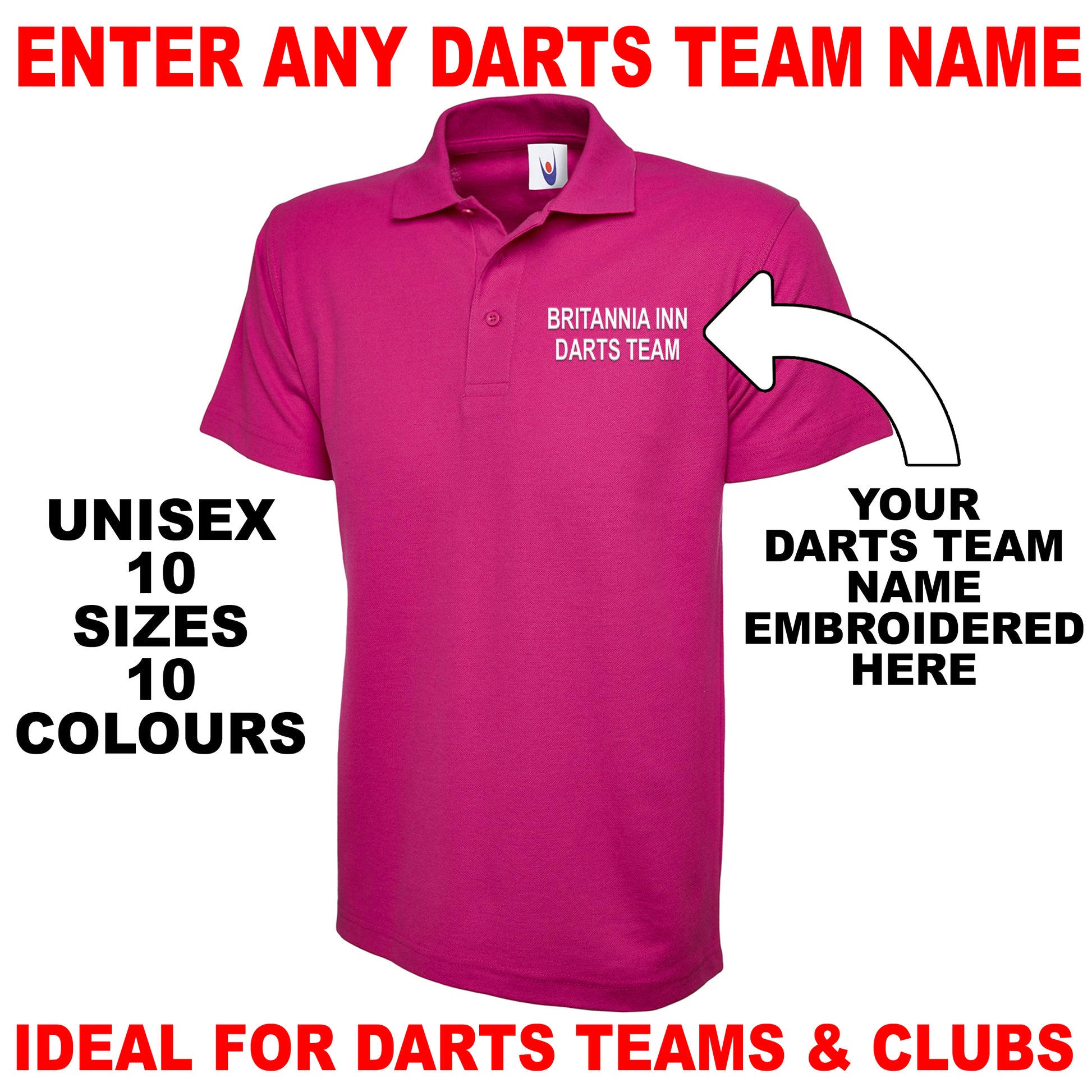 Custom Darts Team Polo Shirts UK