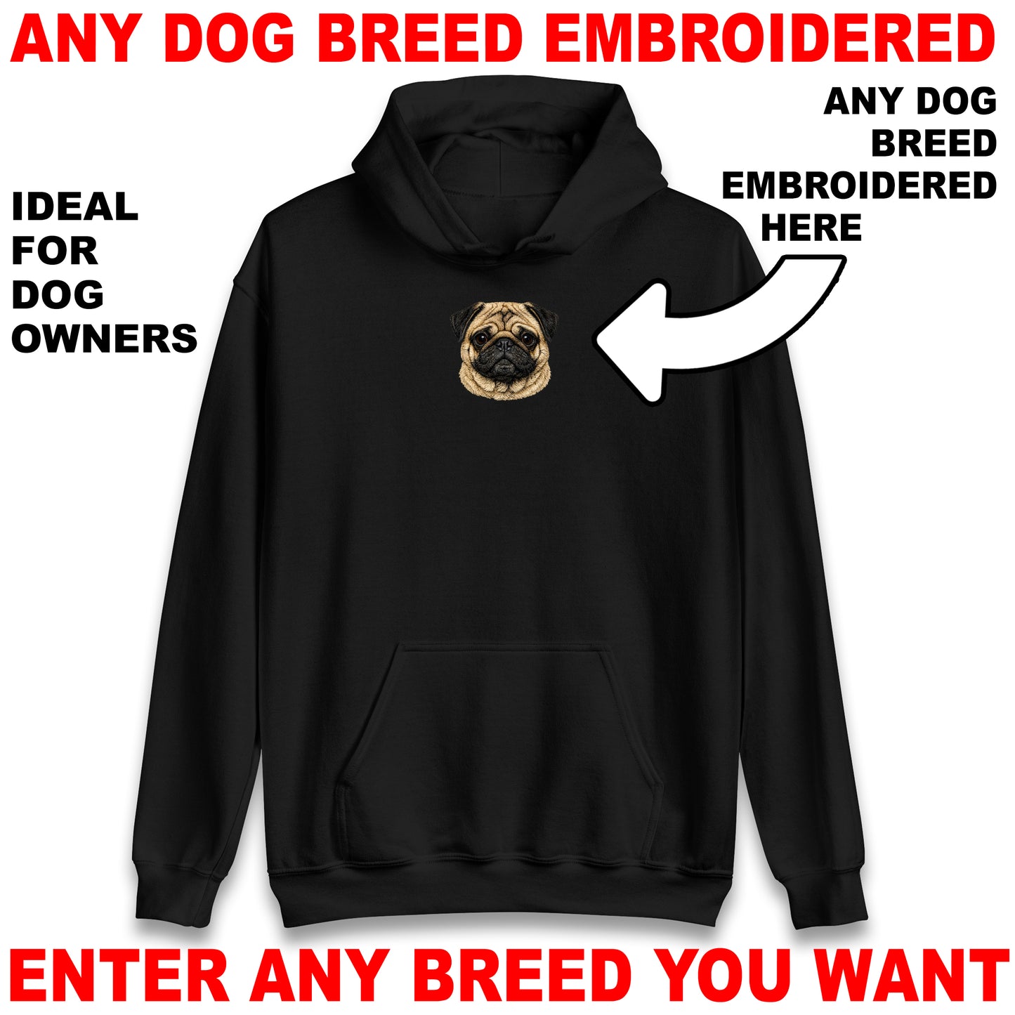 Custom Embroidered Dog Hoodie