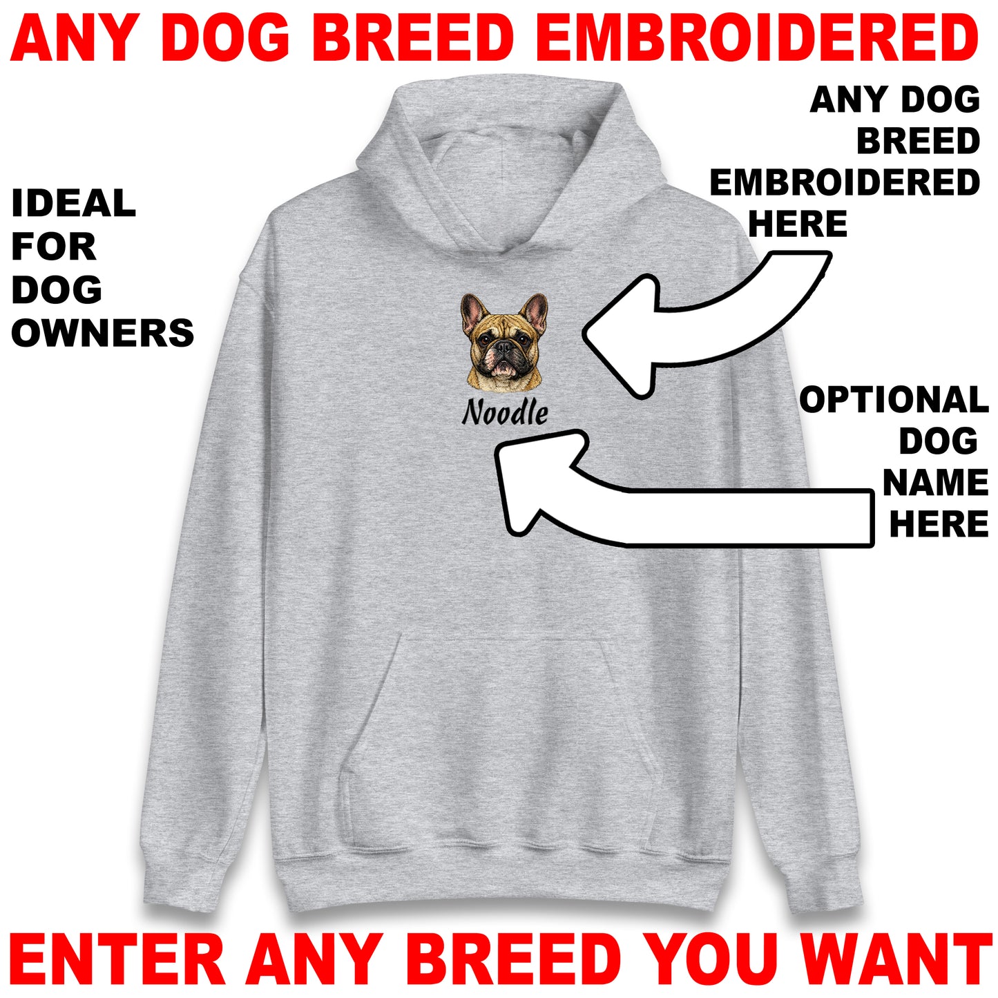 Custom Embroidered Dog Hoodie