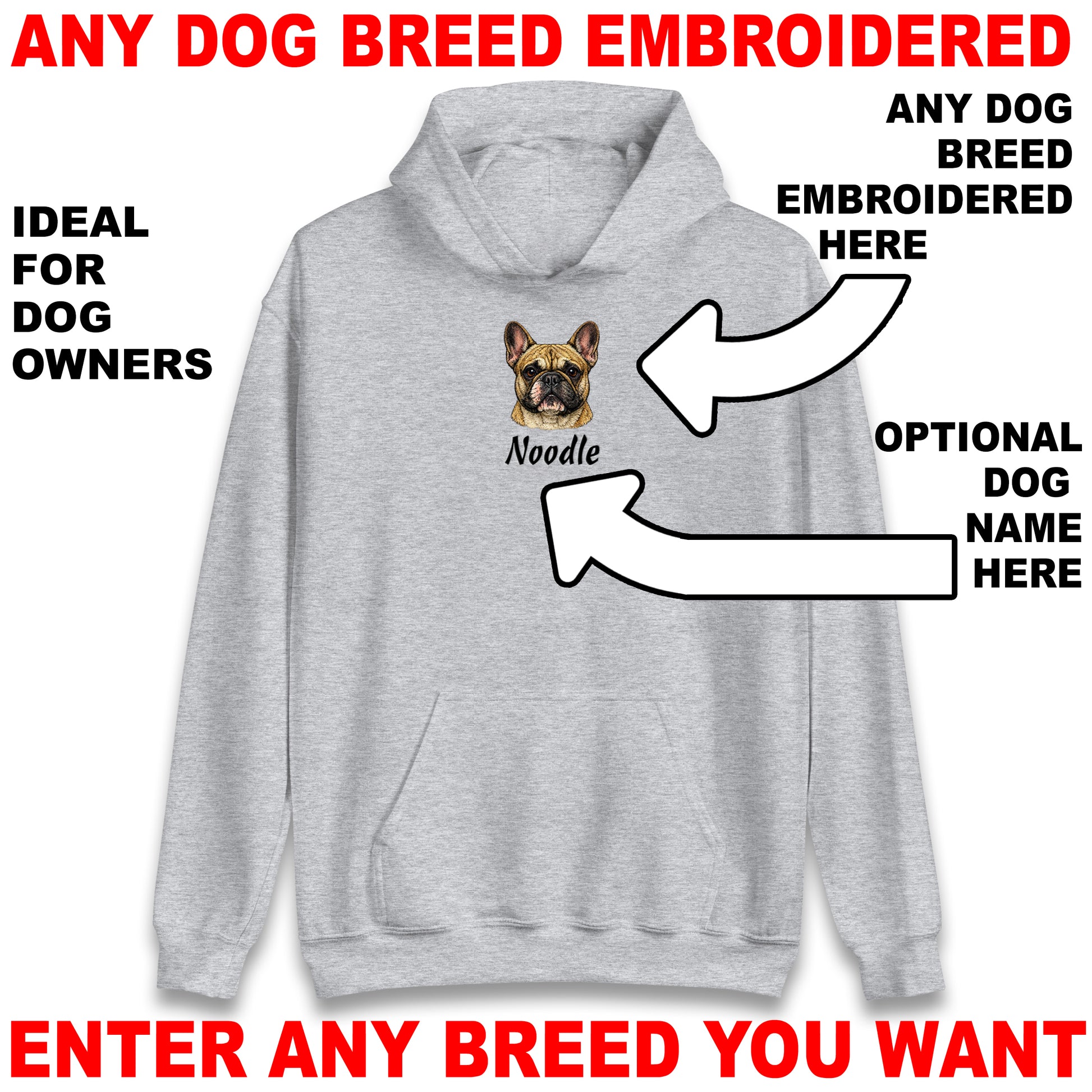 Custom Embroidered Dog Hoodie
