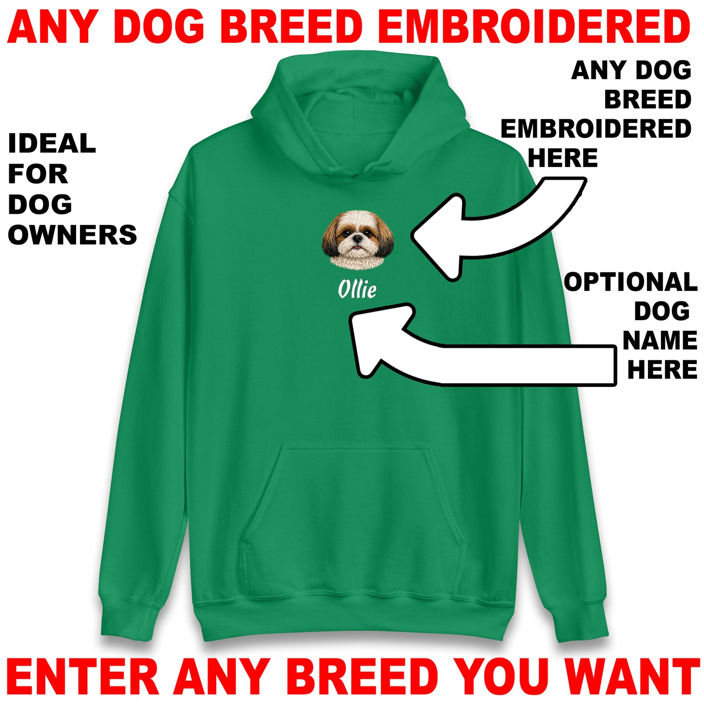 Custom Embroidered Dog Hoodie