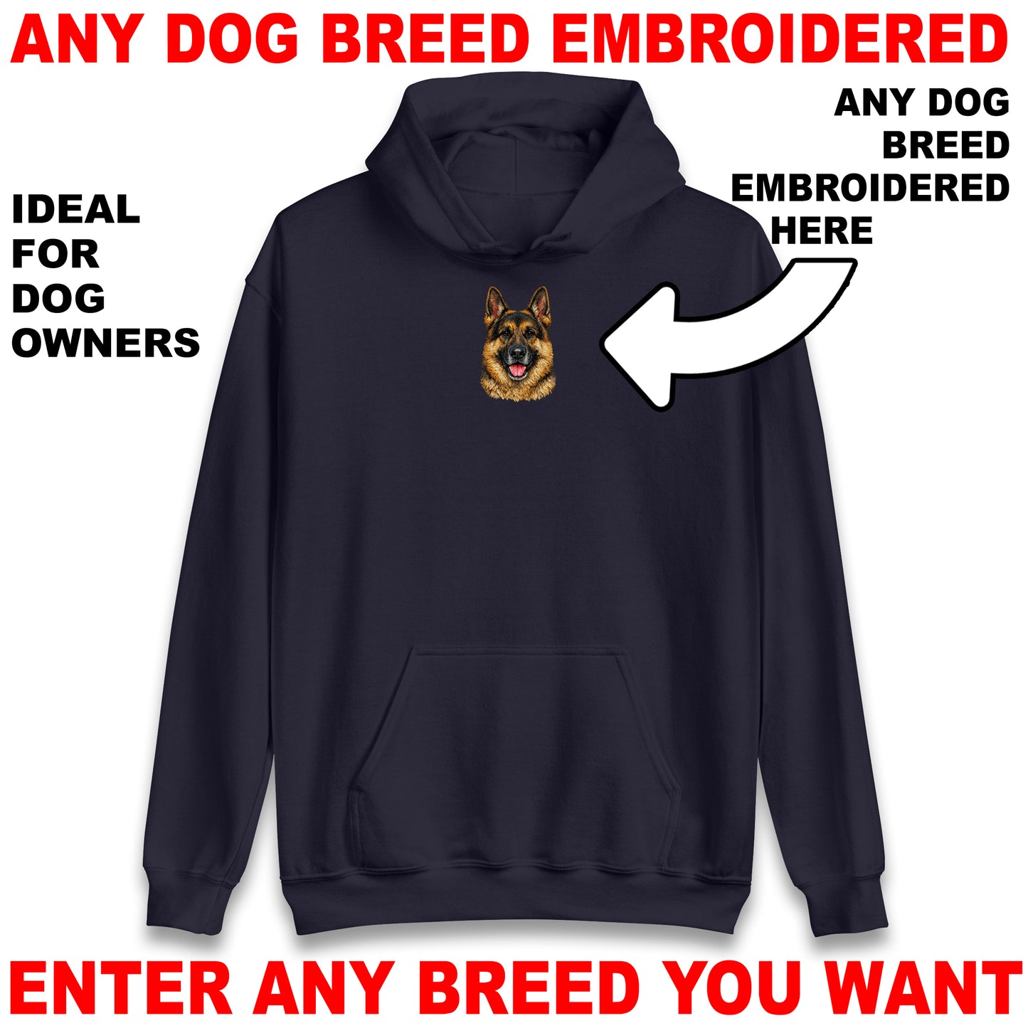Custom Embroidered Dog Hoodie