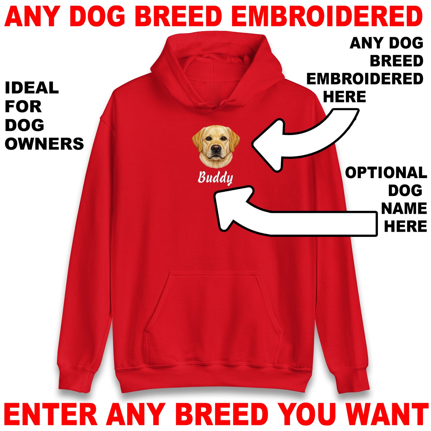 Custom Embroidered Dog Hoodie