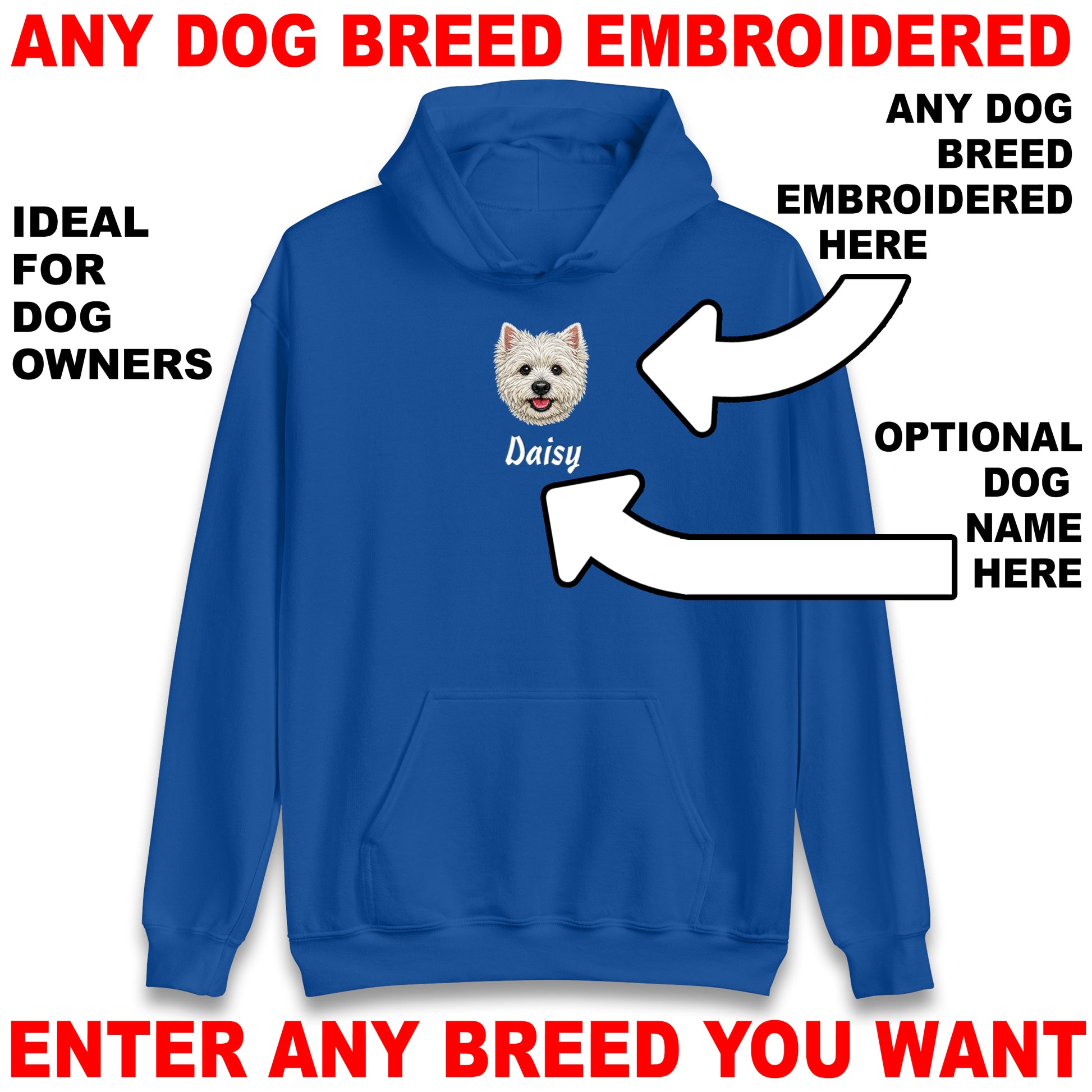 Custom Embroidered Dog Hoodie