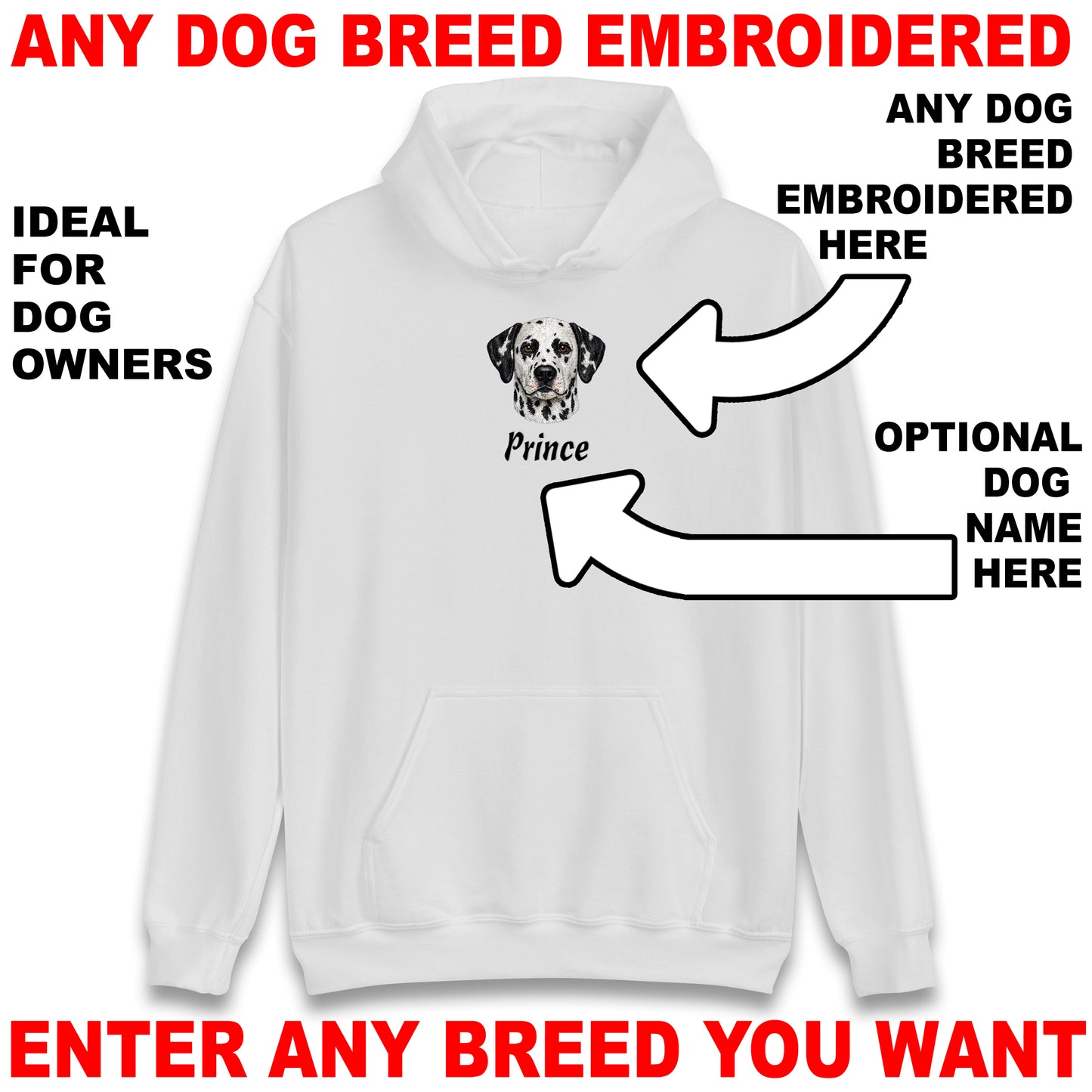 Custom Embroidered Dog Hoodie