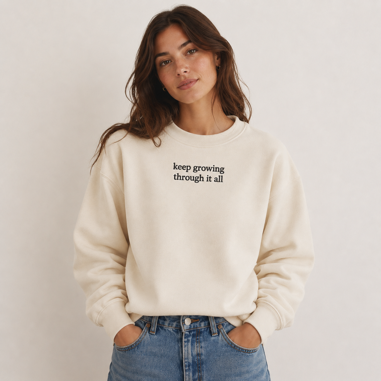 Custom Embroidered Sweatshirt Personalised Text Jumper Customisable Sweatshirt with Embroidery Placement