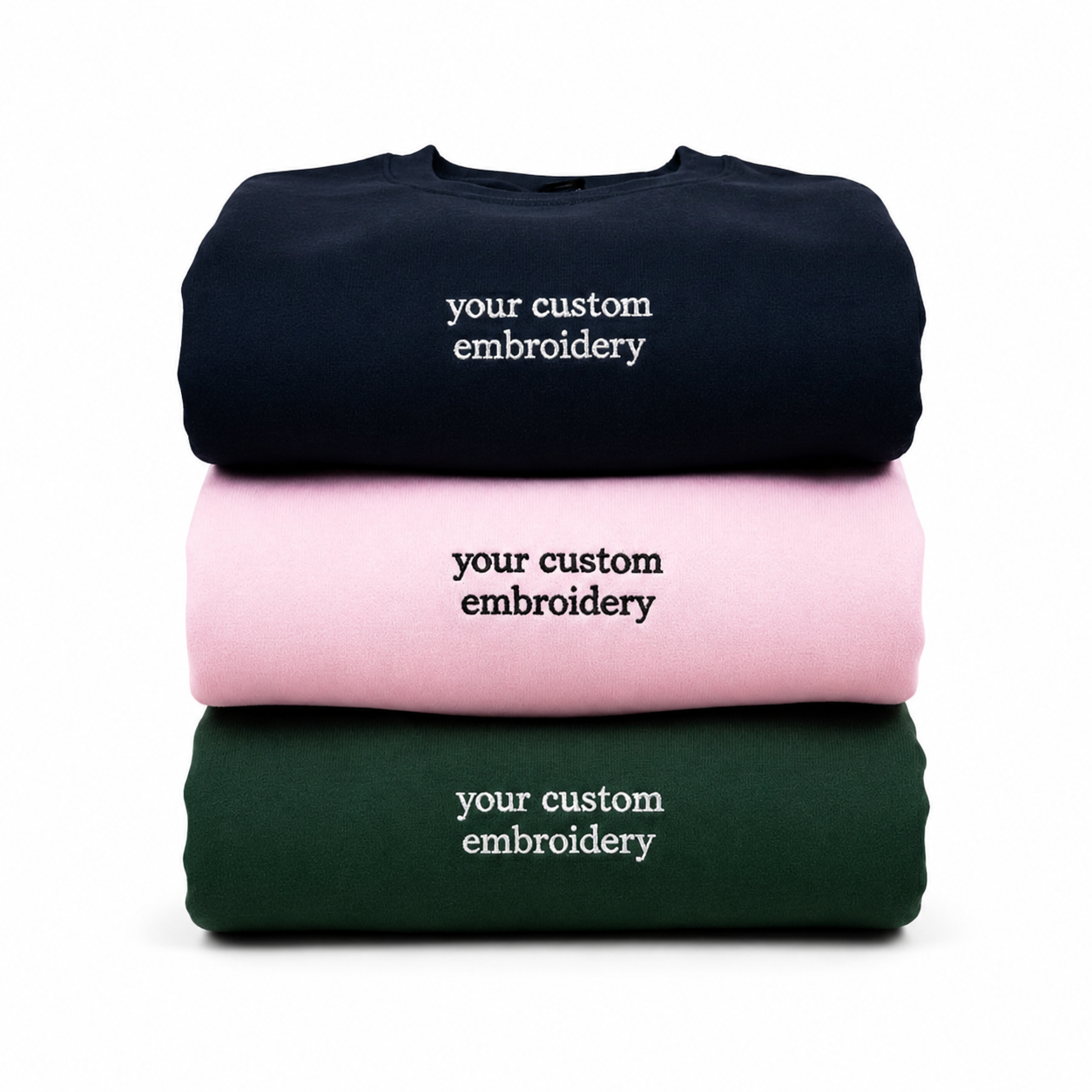Custom Embroidered Sweatshirt Personalised Text Jumper Customisable Sweatshirt with Embroidery Placement