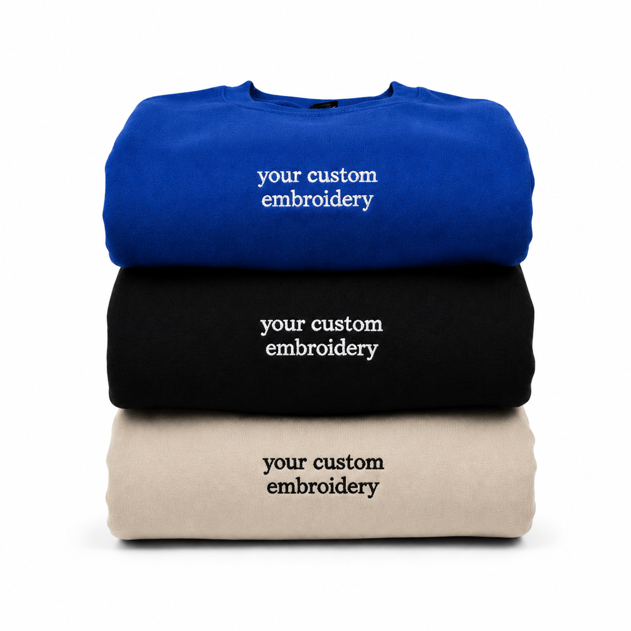 Custom Embroidered Sweatshirt Personalised Text Jumper Customisable Sweatshirt with Embroidery Placement