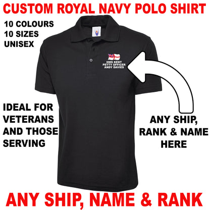 Custom Royal Navy Polo Shirts UK
