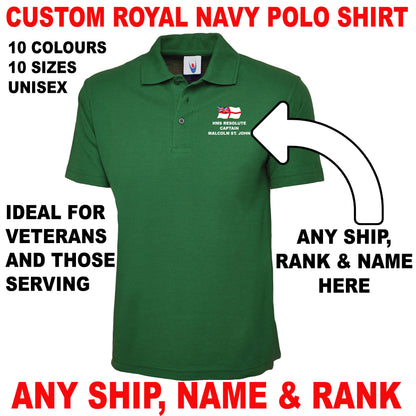 Custom Royal Navy Polo Shirts UK