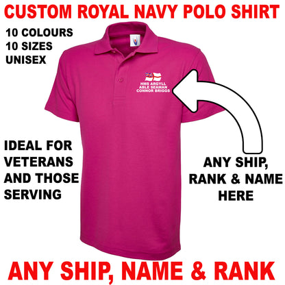Custom Royal Navy Polo Shirts UK