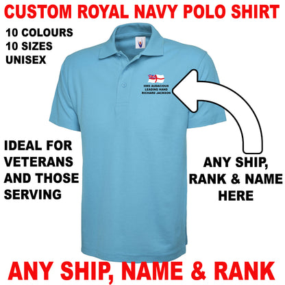 Custom Royal Navy Polo Shirts UK
