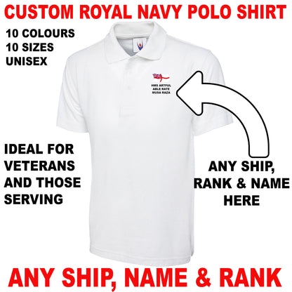 Custom Royal Navy Polo Shirts UK