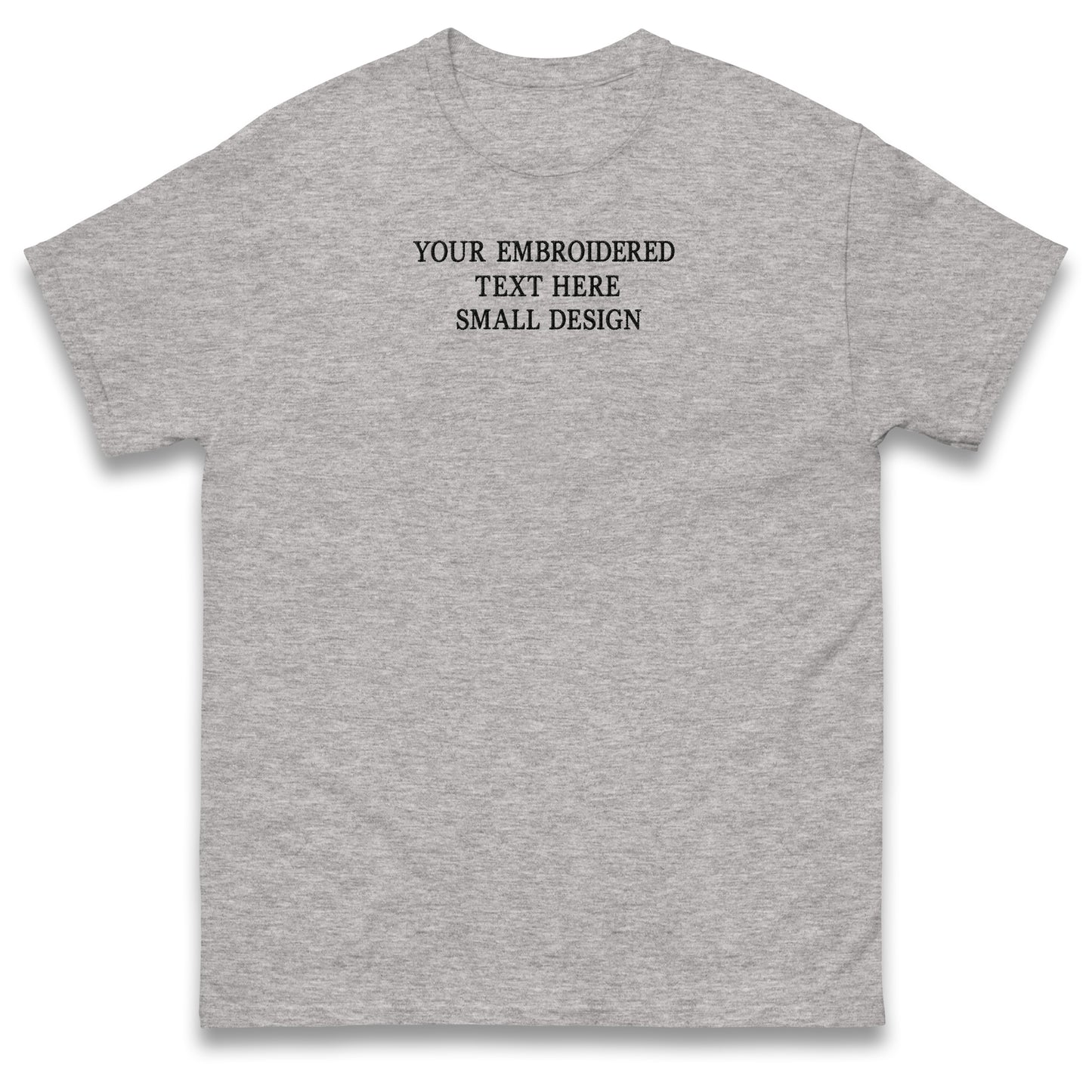 Custom T Shirt Any Text Added Minimal Embroidered Personalised Font