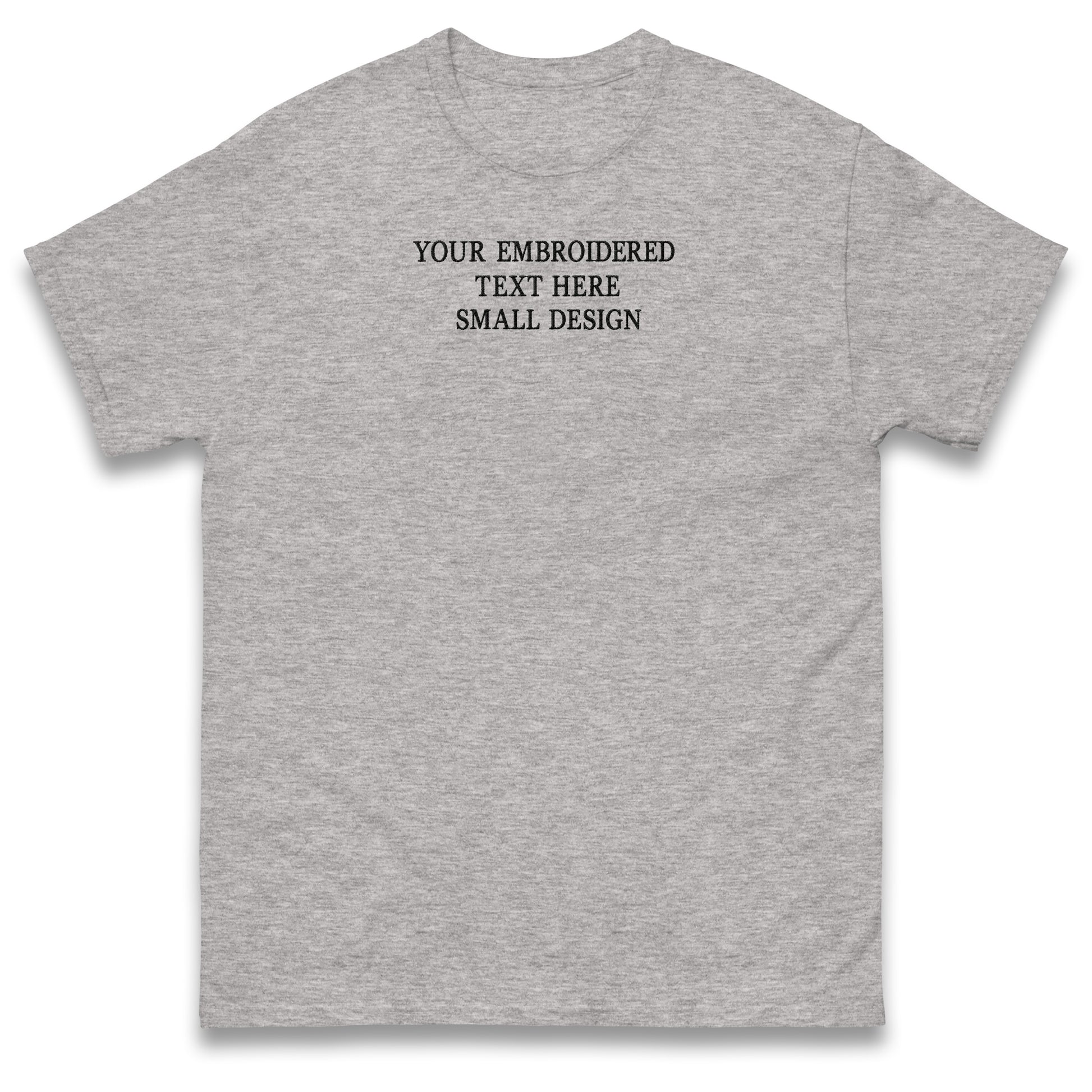 Custom T Shirt Any Text Added Minimal Embroidered Personalised Font