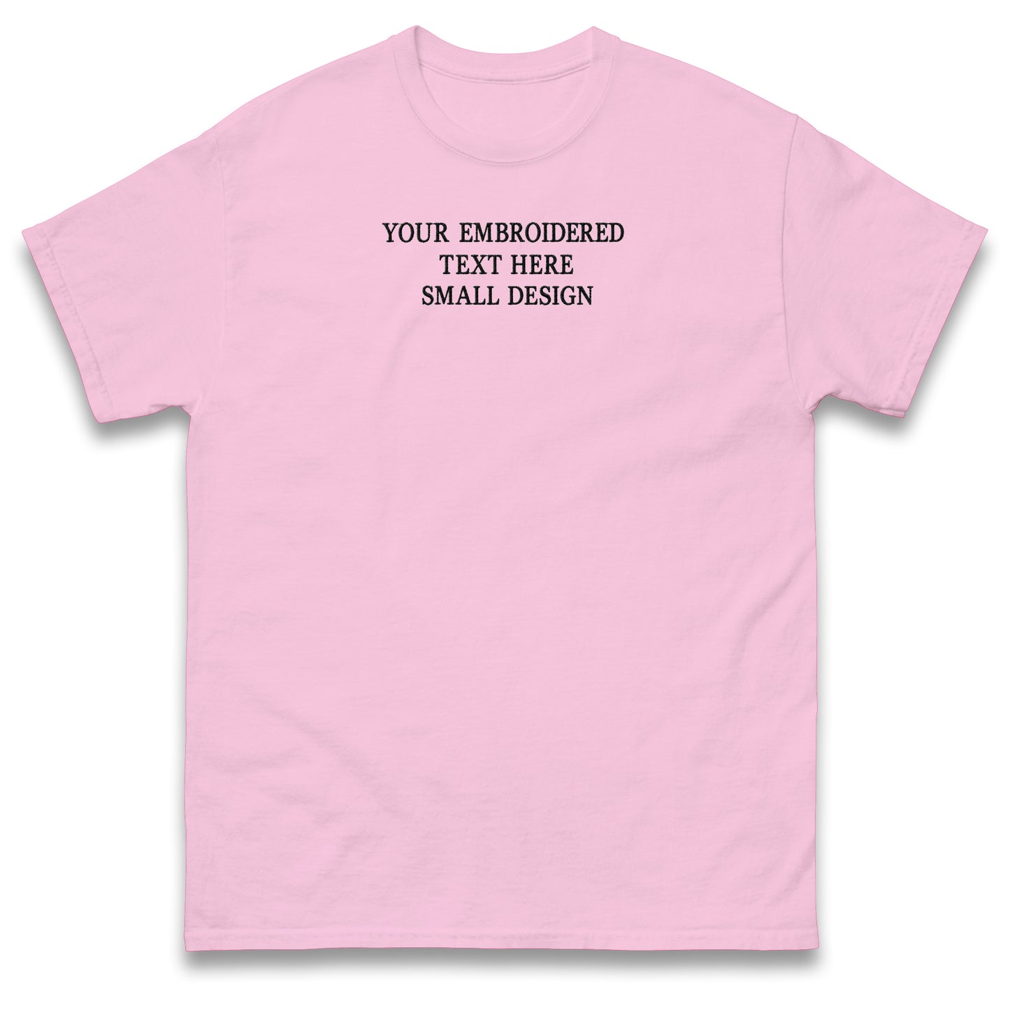 Custom T Shirt Any Text Added Minimal Embroidered Personalised Font