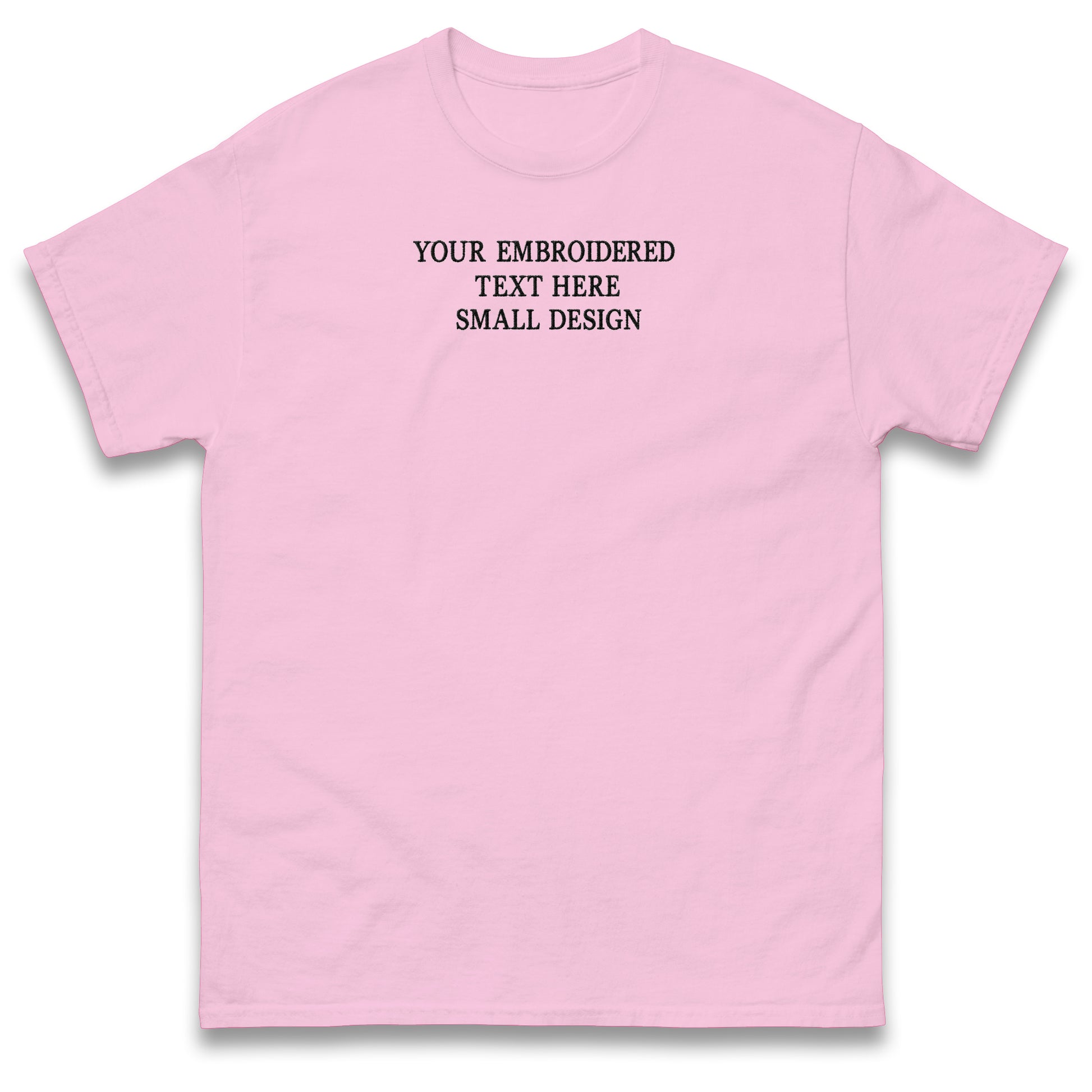 Custom T Shirt Any Text Added Minimal Embroidered Personalised Font
